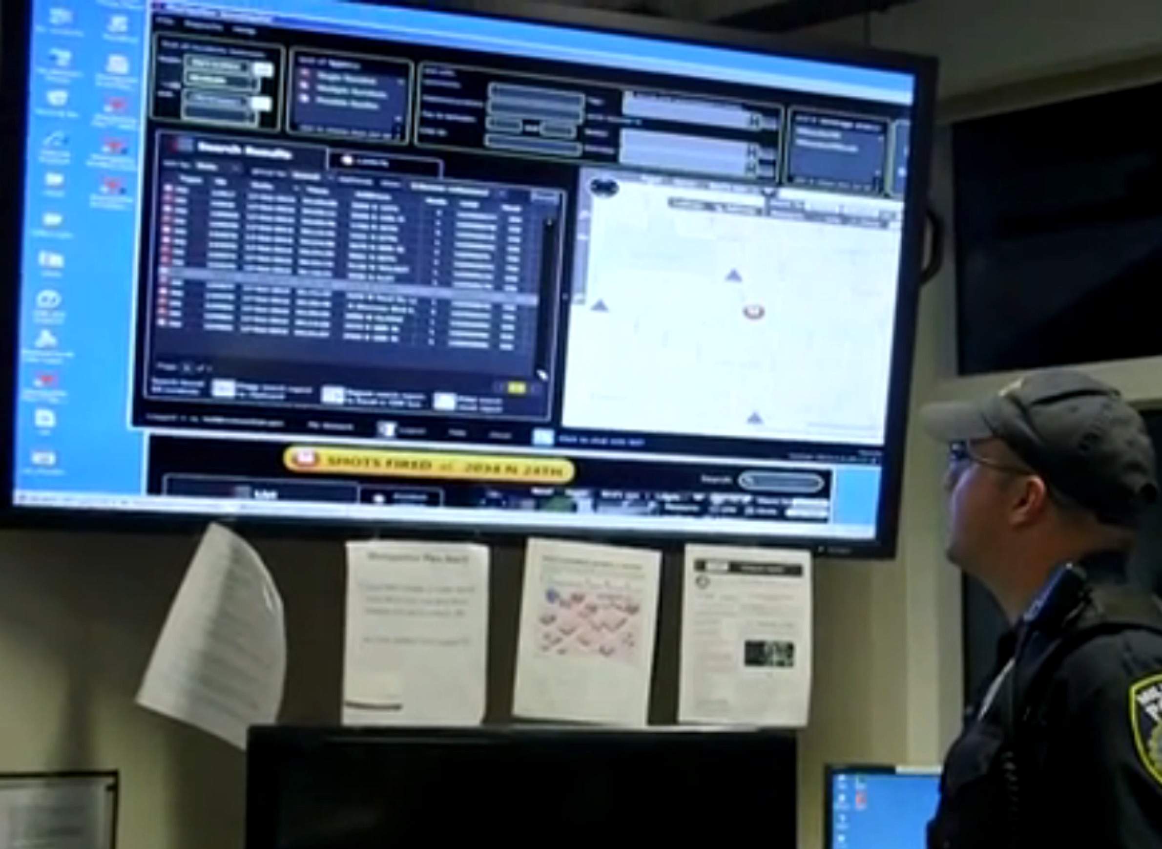 ShotSpotter screen in MPD dispatch center