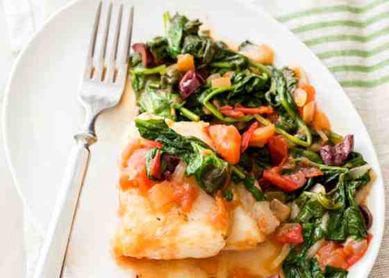 Fish with spinach